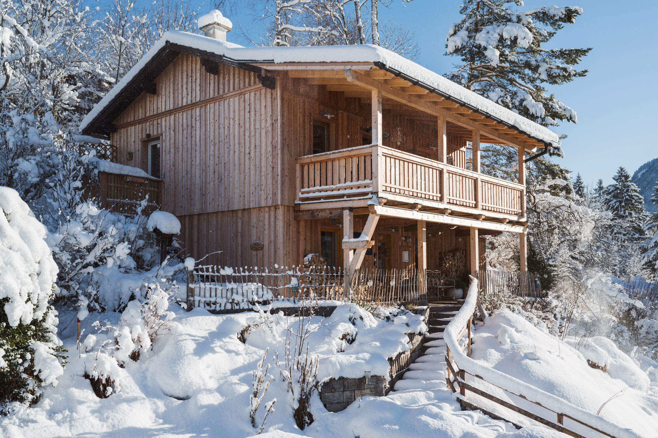 Das Helena in winterlicher Morgenstimmung, Salzkammergut Ferienhaus