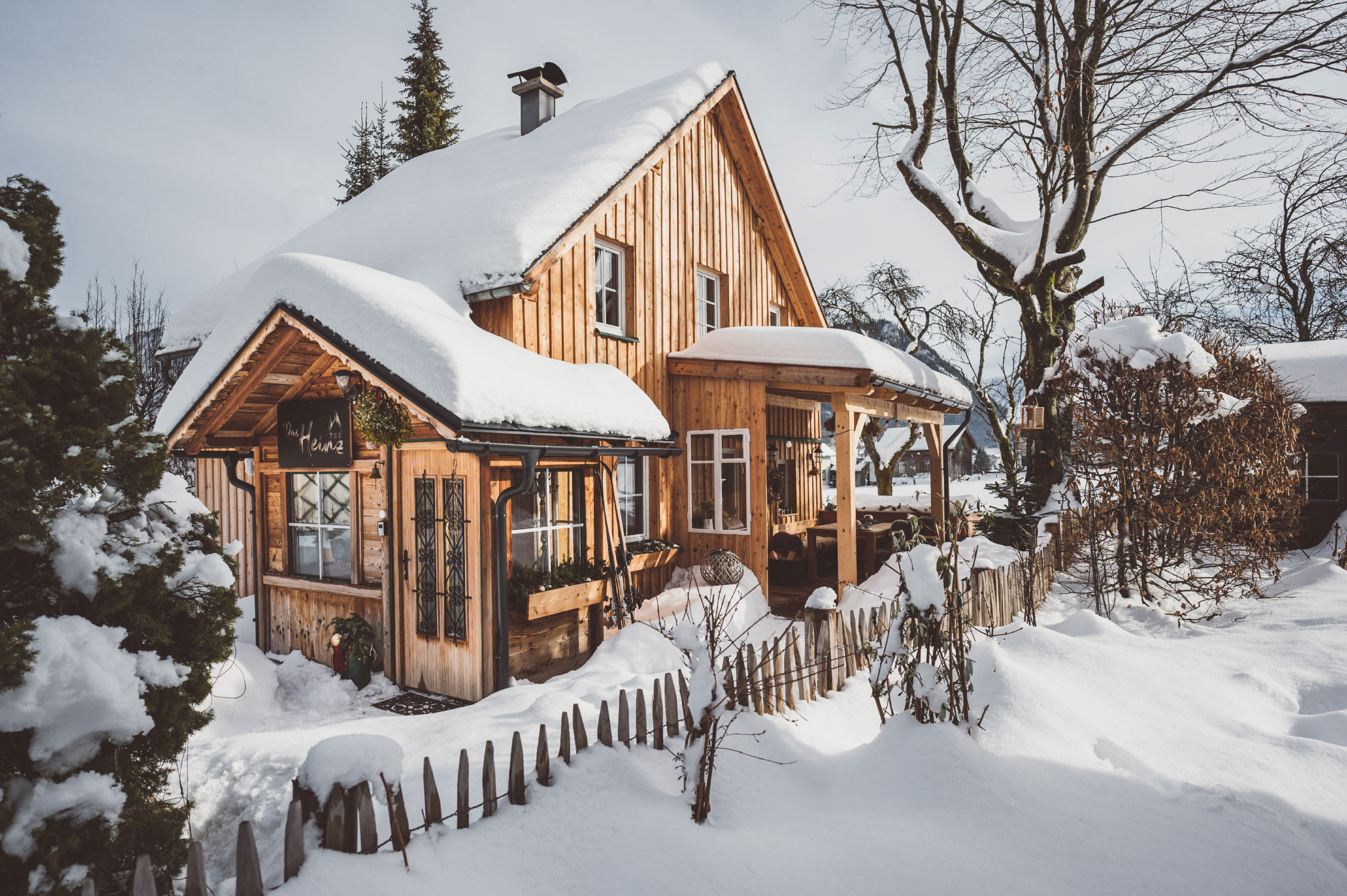 Das Heinz in winterlicher Morgenstimmung, Salzkammergut Ferienhaus